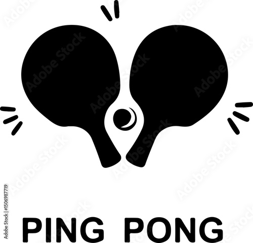 Silhouette of Table Tennis Player in Action vector