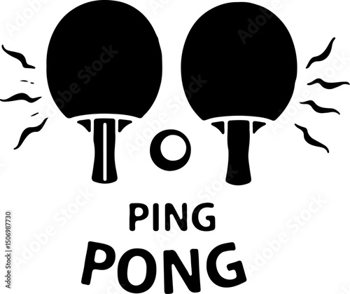 Silhouette of Table Tennis Player in Action vector
