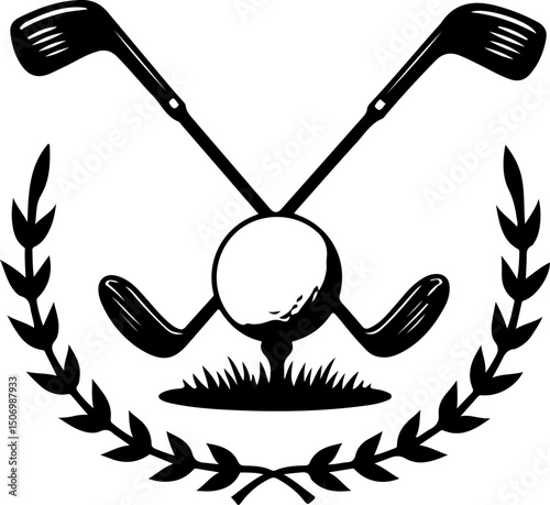 Silhouette of a Golfer Swinging a Club 