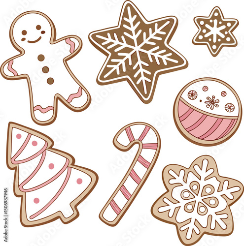 gingerbread cookies set