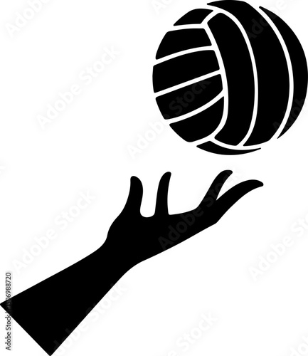 Silhouette of a Hand and a Volleyball  vector design