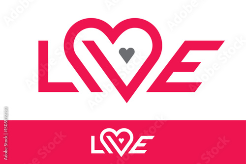 Letter LOVE Text Expression Vector Art Logo