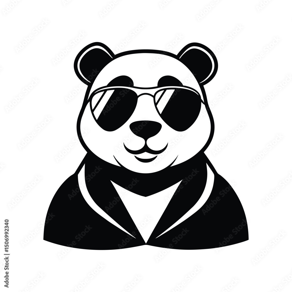 Fototapeta premium Panda Wearing Reflective Sunglasses