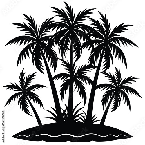 Black Palm Tree Vector Bundle for Designers