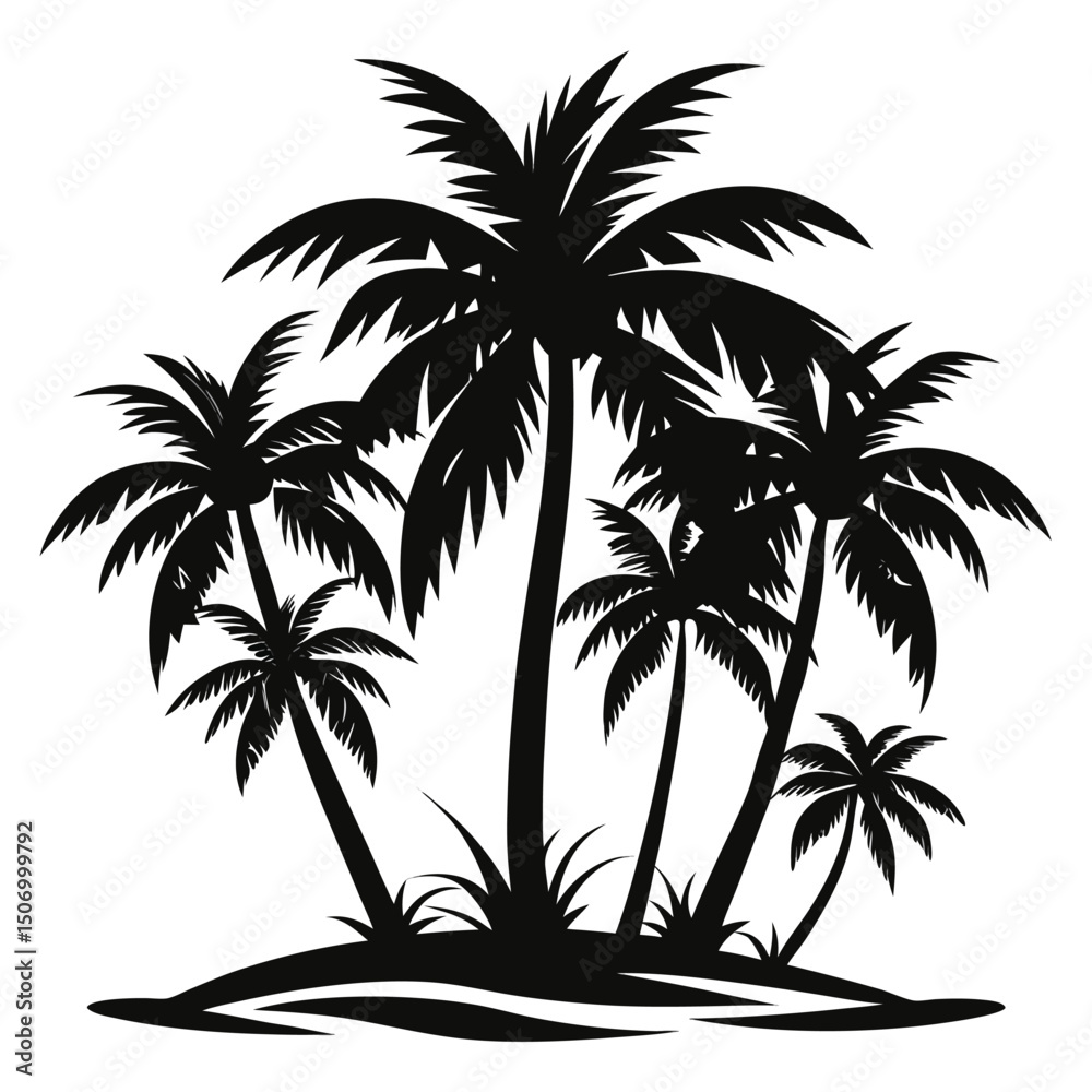 Fototapeta premium Simple and Elegant Palm Tree Silhouette Vector
