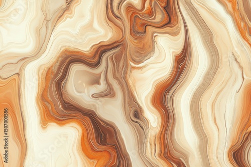 A mesmerizing abstract artwork with swirling patterns of warm earthy tones, creating a fluid and dynamic visual effect