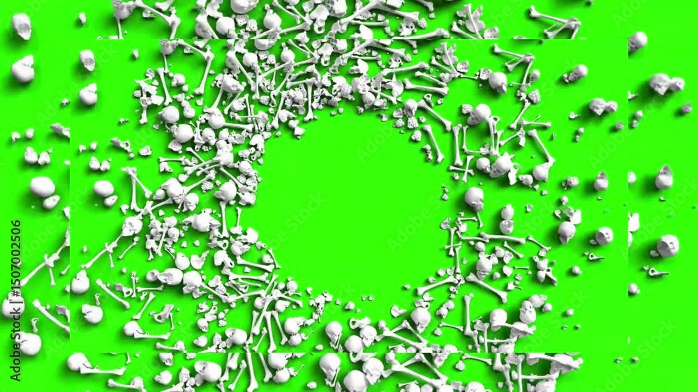 Logo reveal Green screen, Bones logo reveal Green Screen, 4K Footage, 4K Green Screen Footage, 4K Green Screen Animation, HD Video Effect, Green Screen