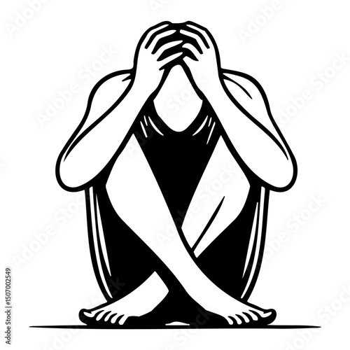 Distressed Figure Sitting