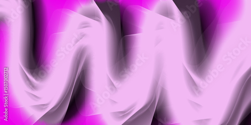Abstract purple silk fabric with a smooth, flowing wave design in violet and pink hues creates an elegant, soft texture