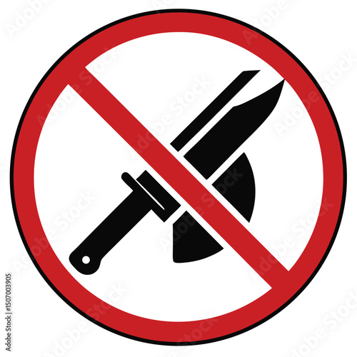 Crossed Out Weapon Silhouette Sign Art
