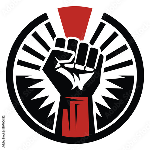 Revolution Protest Power Fist Silhouette Art
