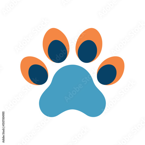 Colorful paw print graphic illustrating pet care concepts for animal shelters and veterinary clinics