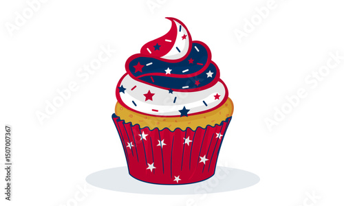 4th of July Decorated Delicious Cupcake 