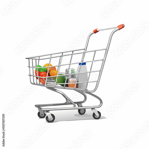 shopping cart isolated on white