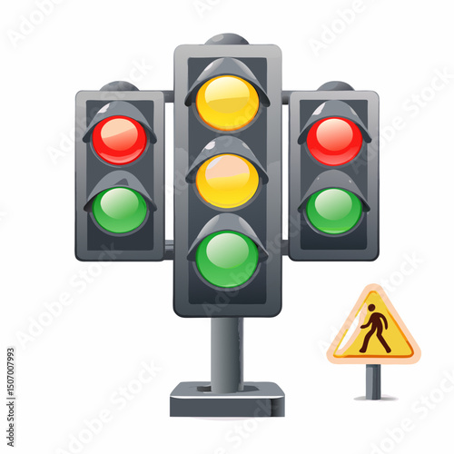 traffic light on a white background