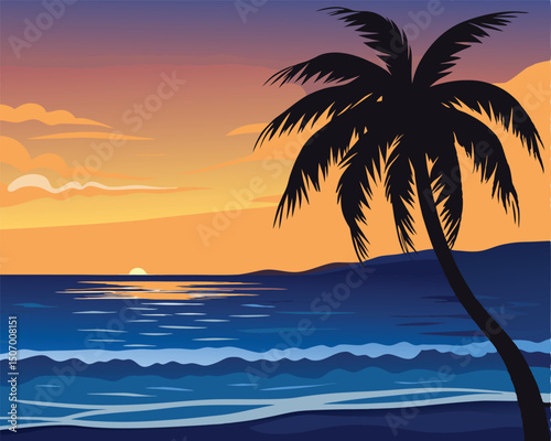 sunset on the beach