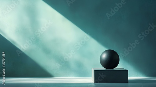 A ball in a large room with dramatic and cinematic lighting. 