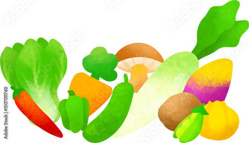 Pastel vegetable illustration