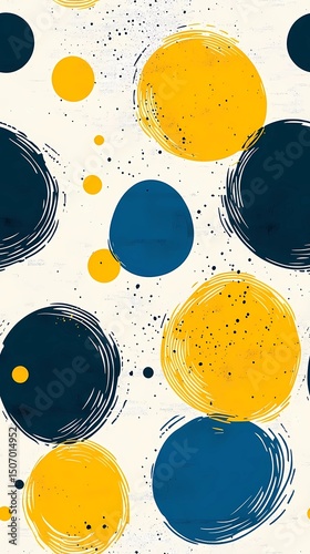 Graphic design with blue and yellow contrast on soft grey, great for pattern design, branding visuals, and editorial layout.