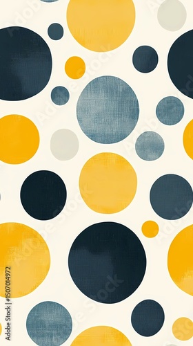 Graphic design with blue and yellow contrast on soft grey, great for pattern design, branding visuals, and editorial layout.