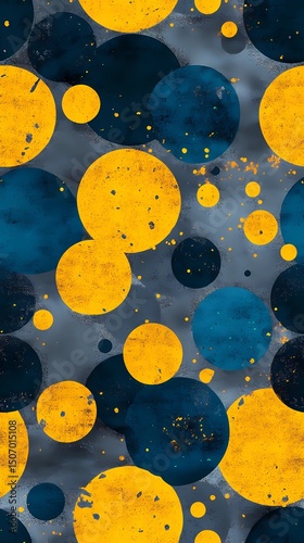 Graphic design with blue and yellow contrast on soft grey, great for pattern design, branding visuals, and editorial layout.