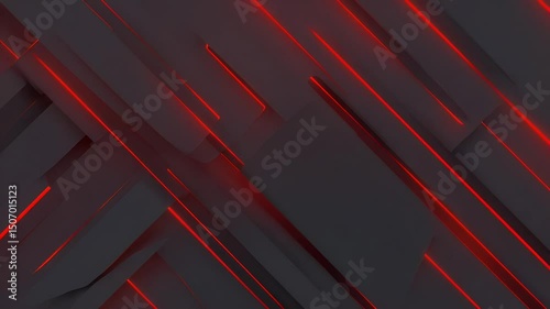 Abstract dark gray geometric design with red highlights