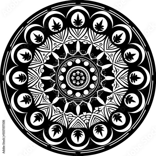 abstract floral ornament mandala design vector