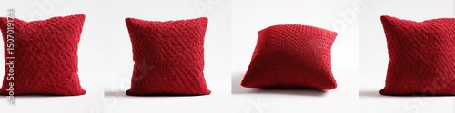 Red patterned throw pillows