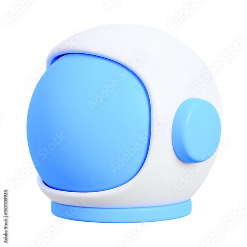 A clear 3D illustration of astronaut helmet isolated on transparent png
