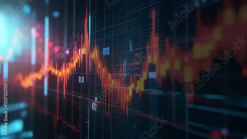 Smart stock market, lines, smart house, online house, technology lines, light and shadow