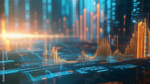 Smart stock market, lines, smart house, online house, technology lines, light and shadow