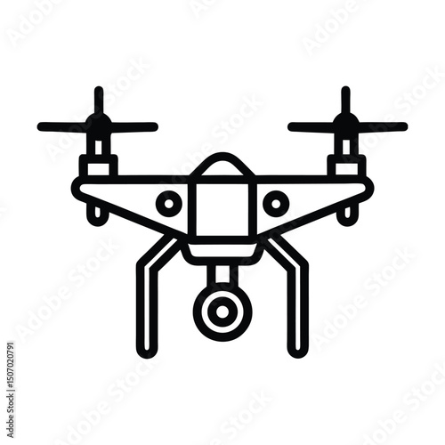Monoline Drone Icon for Technology