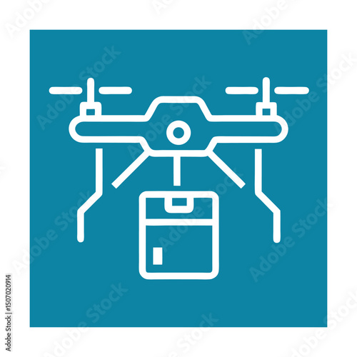 Simple Line Drone Delivery Icon for Modern Logistics