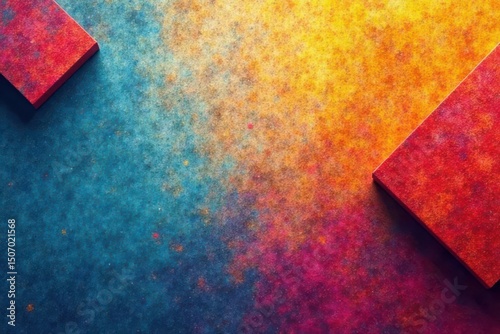 Abstract geometric shapes on textured backdrop, stylish, vintage, organic