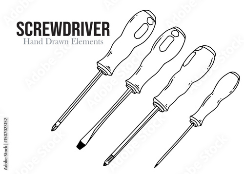 hand holding screwdriver vector