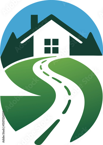 House scenery with S logo
