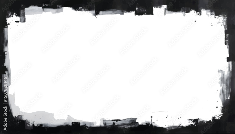 Obraz premium : A dynamic abstract artwork featuring bold black and white brushstrokes, emphasizing contrast and texture, ideal for conveying creativity and modern design concepts