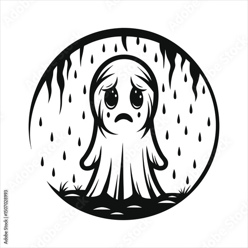 Ghost flying with bats in the night sky  silhouett