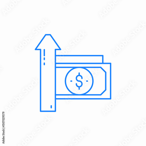 money increase arrow icon sign vector