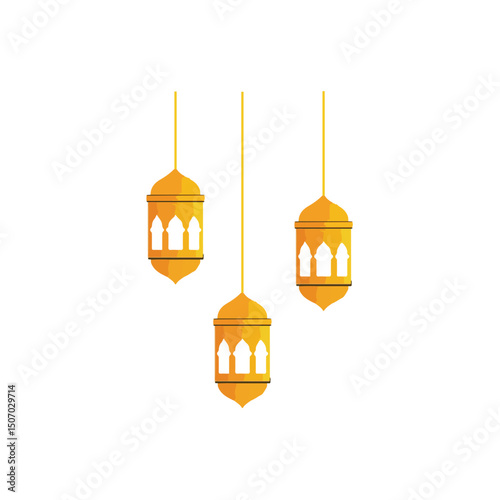Hanging Islamic Lanterns Vector Illustration