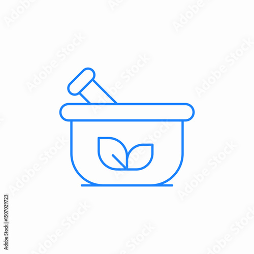 mortar pestle herbs icon sign vector