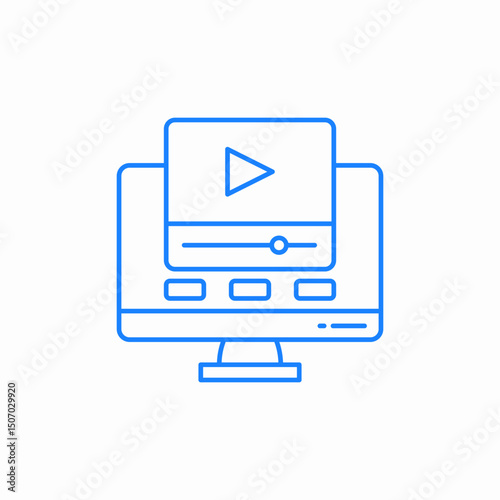 online video player icon sign vector
