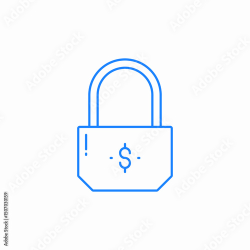padlock secure money icon sign vector