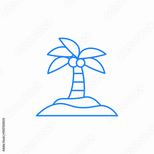 palm island tropical icon sign vector
