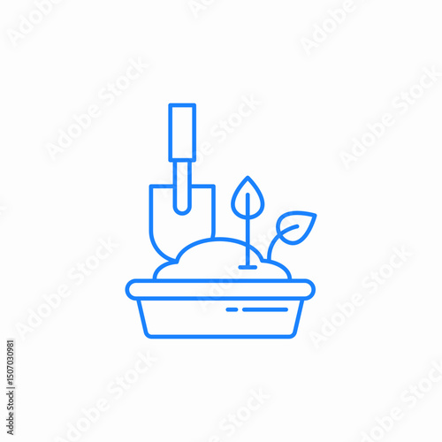 planting seedling shovel icon sign vector