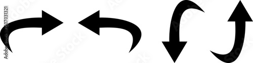 Black arrow vector icon pack. Vector illustration.