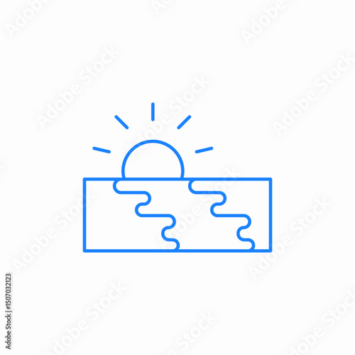 sunset ocean view sea icon sign vector