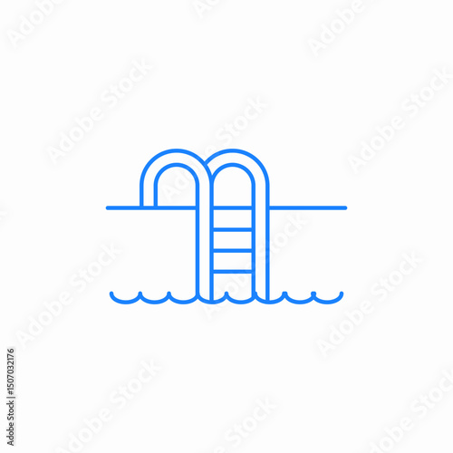 swimming pool access icon sign vector