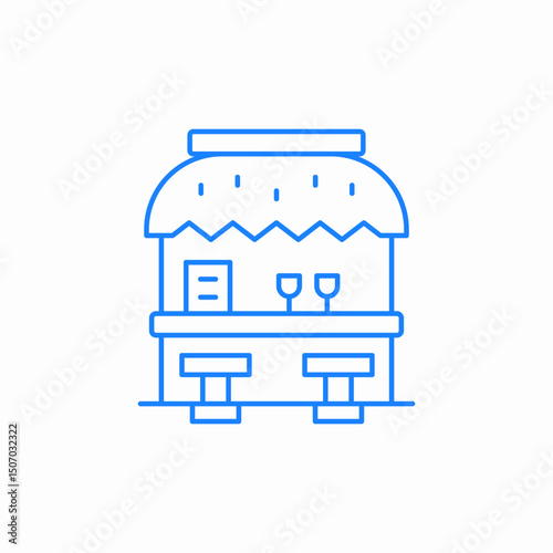 tiki bar drinks icon sign vector