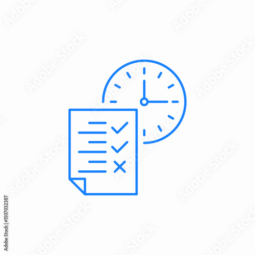 timed task completion icon sign vector